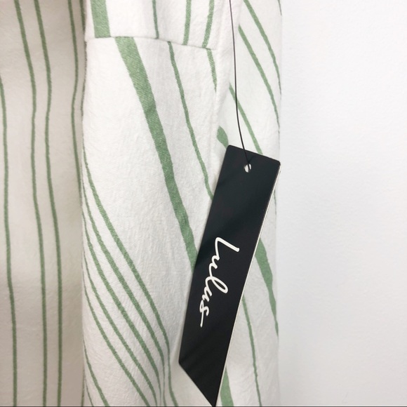 Lulu’s Light Green Striped Mini Dress NWT Size L - Picture 8 of 14